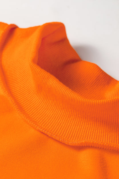 Carrot Oversize Drop Shoulder Reversible Mock Neck Sweatshirt