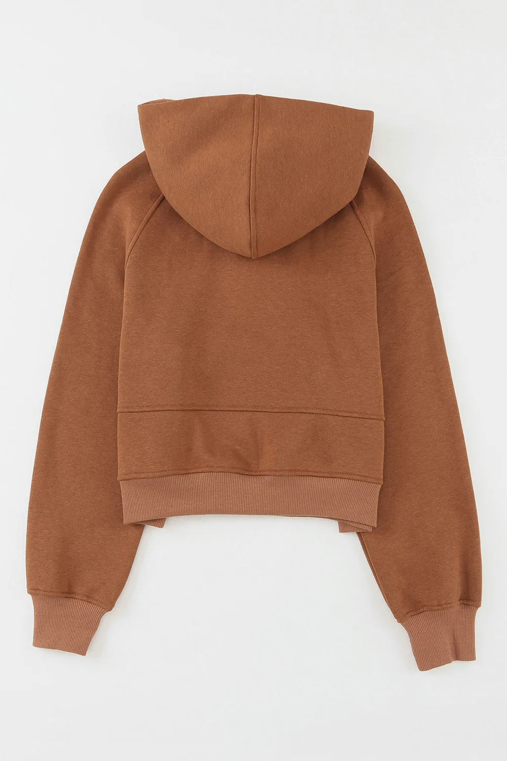 Brown Quarter Zip Kangaroo Pocket Hoodie - Chic Meadow Boutique 