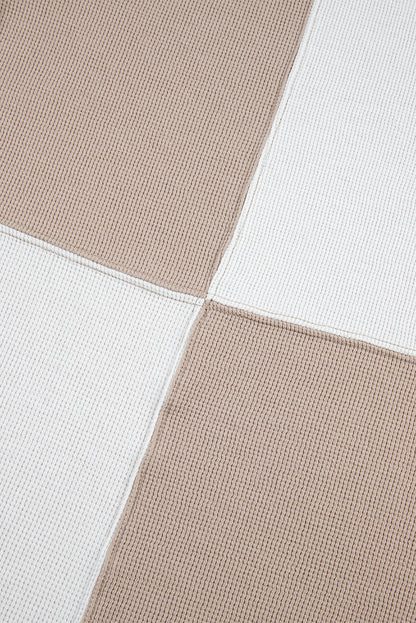 Jet Stream Textured Colorblock Patchwork Tee and Shorts Set