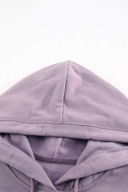 Purple Snap Button Pullover Hoodie with Pocket - Chic Meadow Boutique 