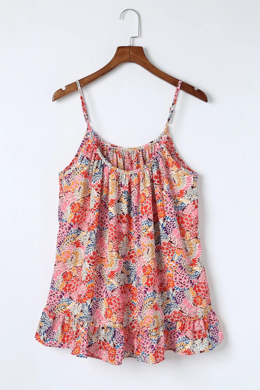 Multicolor Spaghetti Straps Floral Print Sleeveless Top - Chic Meadow Boutique 