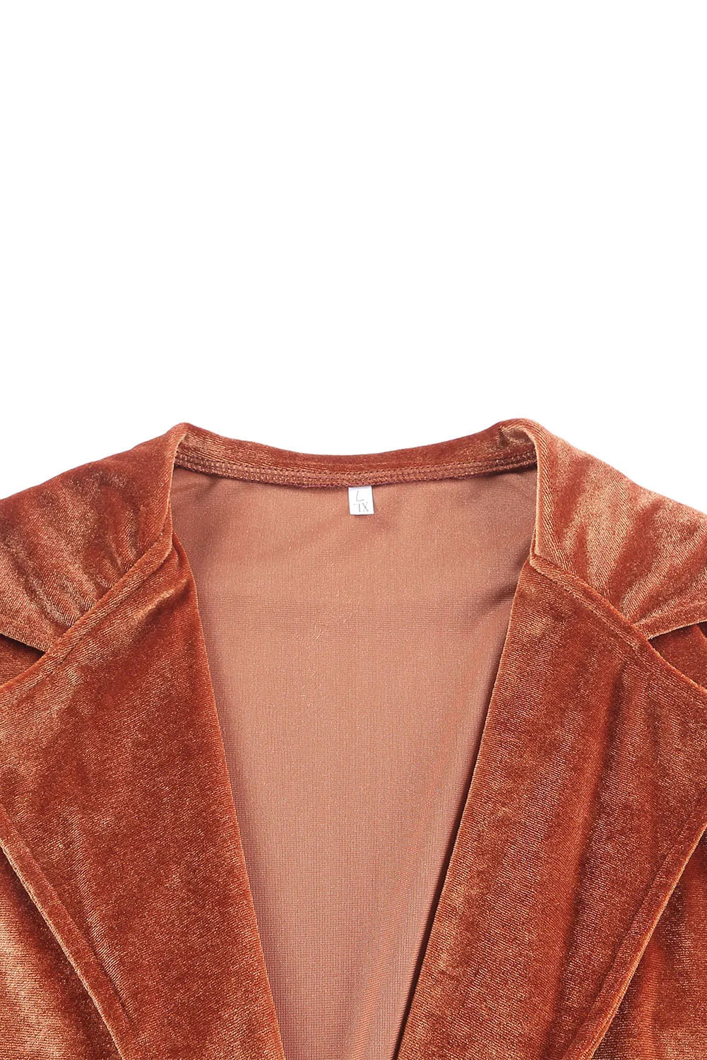 Brown Retro Velvet Long Sleeve Pocket Coat - Chic Meadow Boutique 