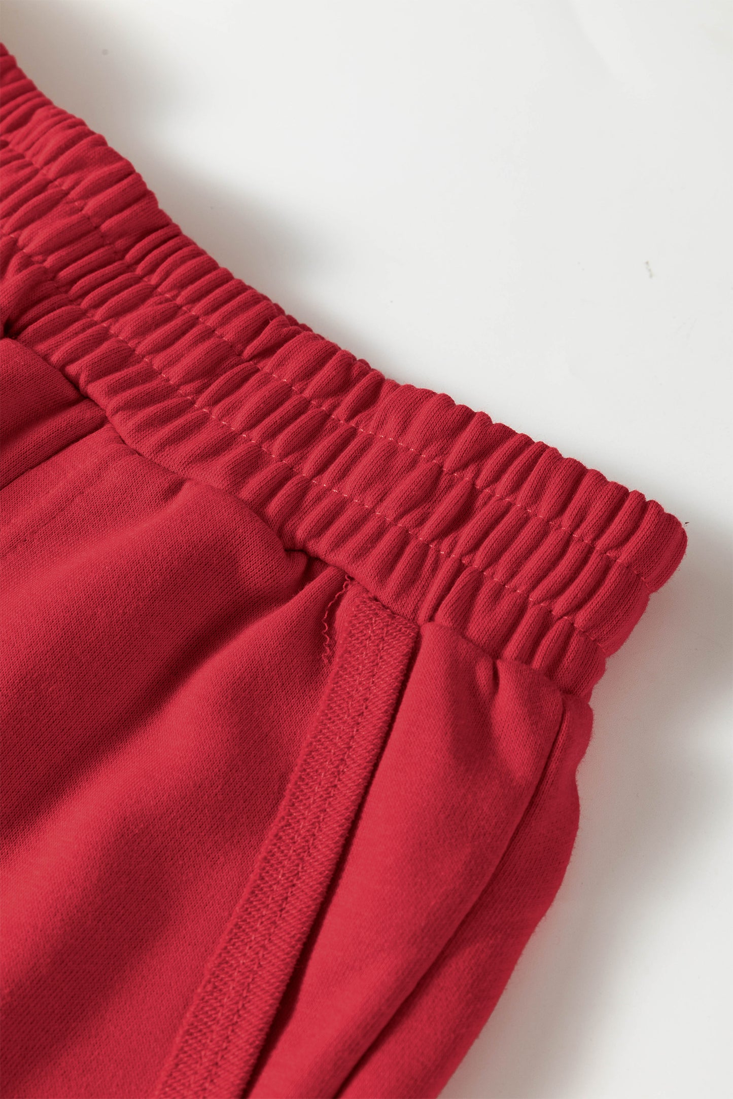 Racing Red Loose Polo Tee Elastic Waist 2pcs Short Set