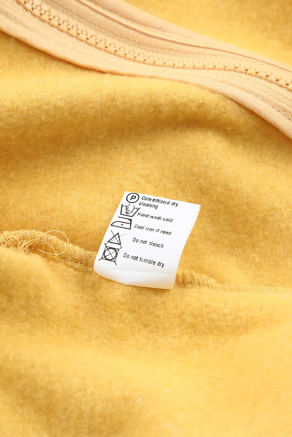 Yellow Zip Closure Drawstring Cinched Cropped Hoodie - Chic Meadow Boutique 