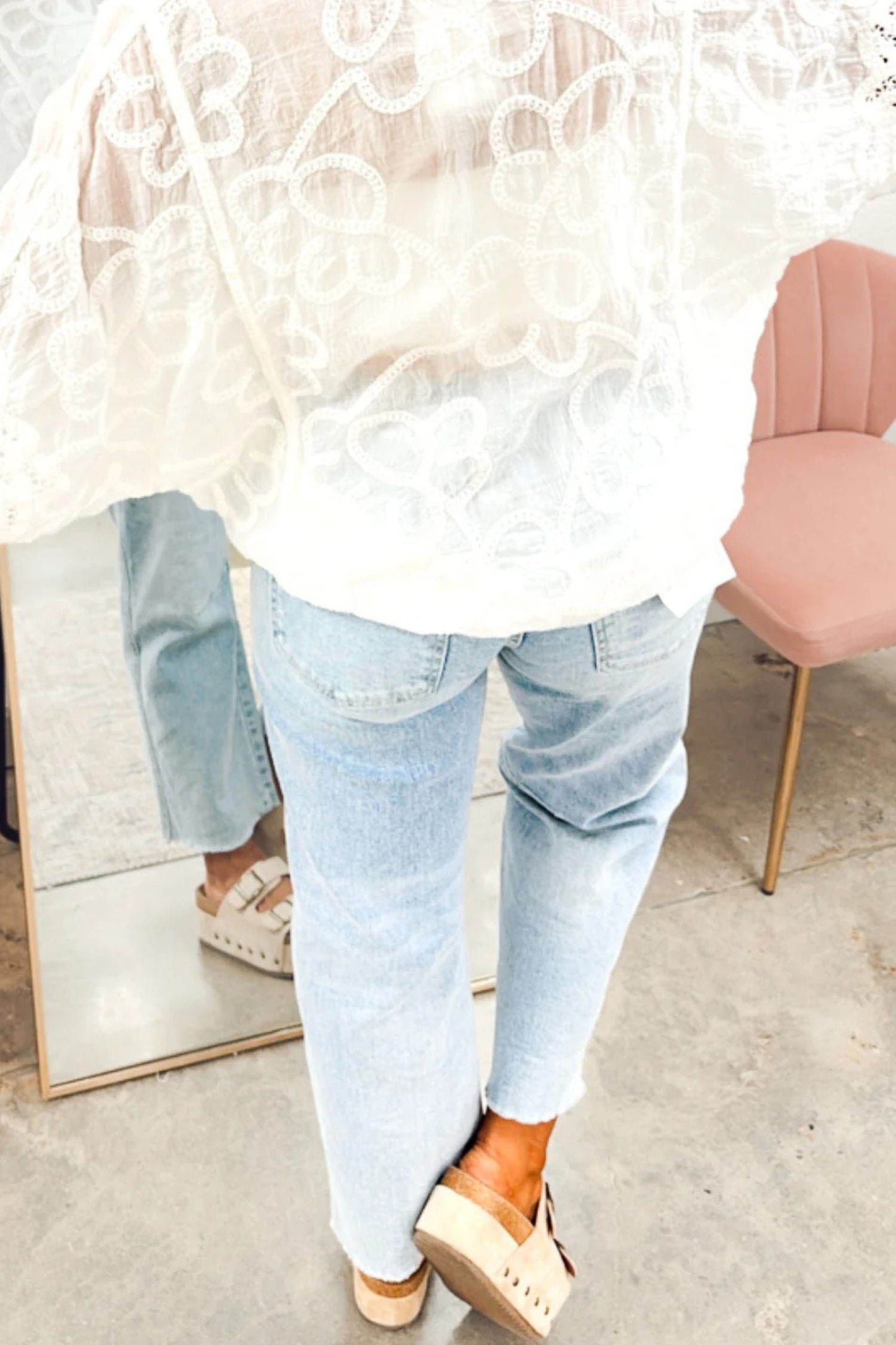 Beau Blue Patriotic Sequin Star Pattern Jeans