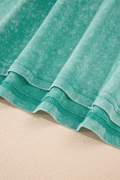 Sea Green Mineral Wash Tank Mini Dress with Pockets