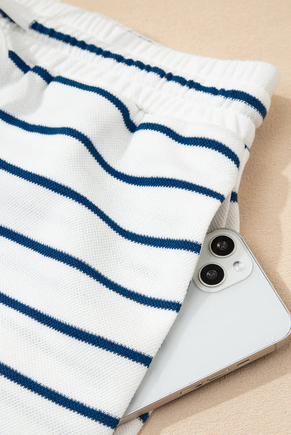 Sail Blue Casual Wide Leg 2pcs Pants Set