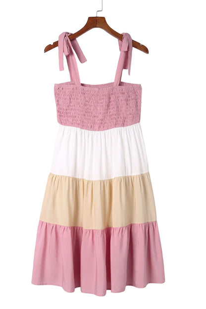 Multicolor Smocked Color Block Sleeveless Mini Dress - Chic Meadow Boutique 