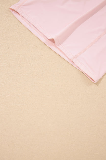 Pink Plus Size Build-in Shorts Sleeveless Dress With Short Two Piece Set