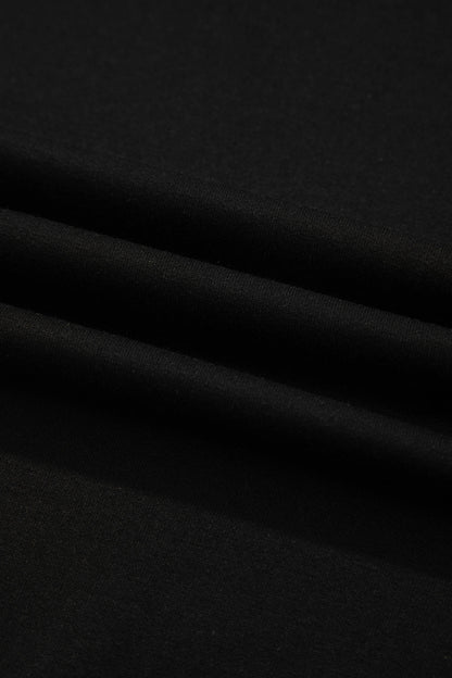 Black Varsity Striped Detail Loose Tee Jogger Pants 2pcs Outfit
