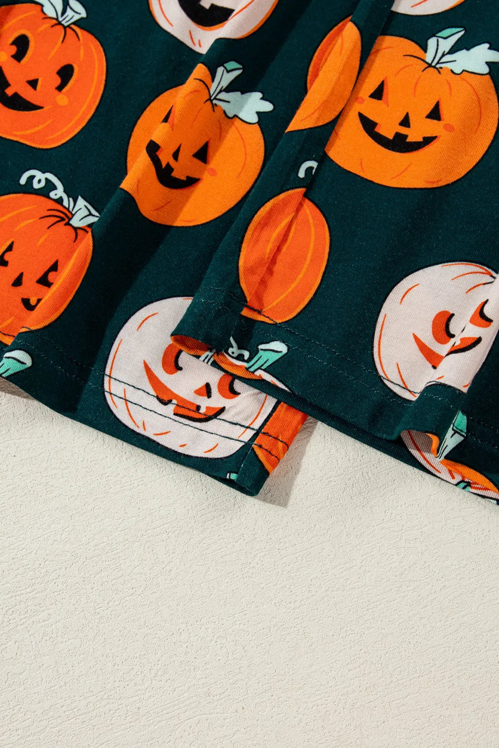 Orange Halloween Pattern Short Sleeve Shirt Pajama Set - Chic Meadow Boutique 