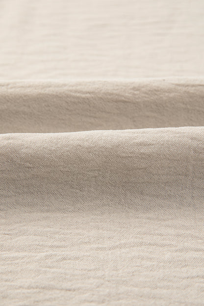 Khaki Stripe Stitched Detail Color Block Patchwork Oversized Pullover Top