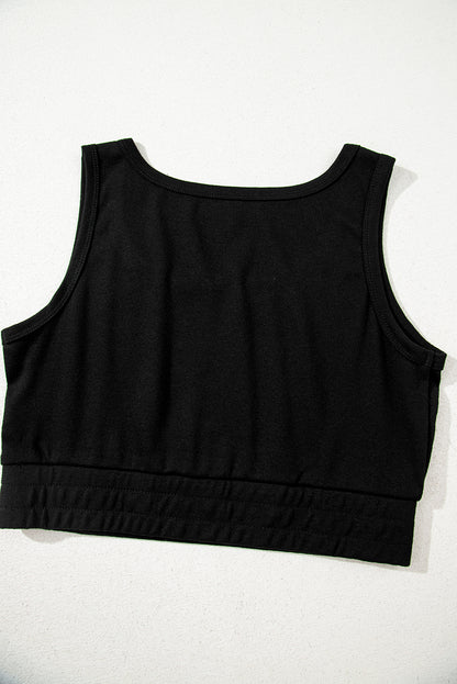 Black 3 Pcs Crop Tank Top Shorts with Cardigan Lounge Set