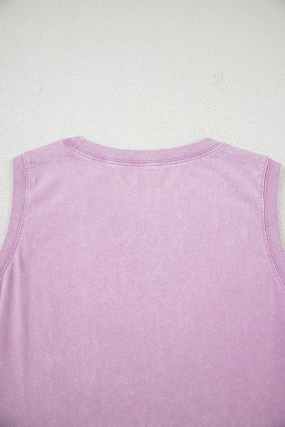 Phalaenopsis Mineral Wash Tank Mini Dress with Pockets