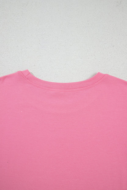 Bonbon Braided Cap Sleeve Crew Neck T Shirt