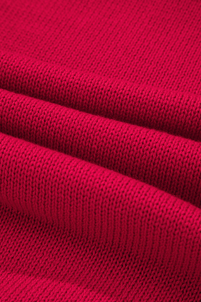 Fiery Red MERRY Letter Pattern Christmas Holiday Baggy Sweater