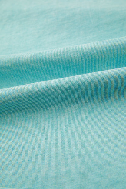 Mint Green Mineral Wash Raglan Sleeve Boxy Fit Cropped Tee