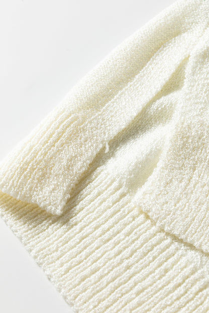 Green Stripe Loose Color Block Drop Shoulder Bubble Sleeve Sweater