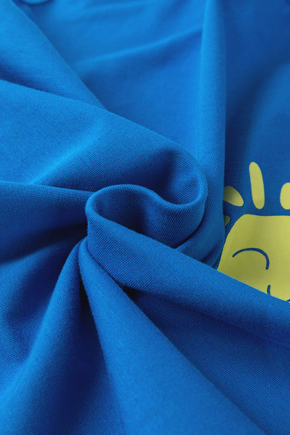 Blue Sun Graphic Casual Tank Top