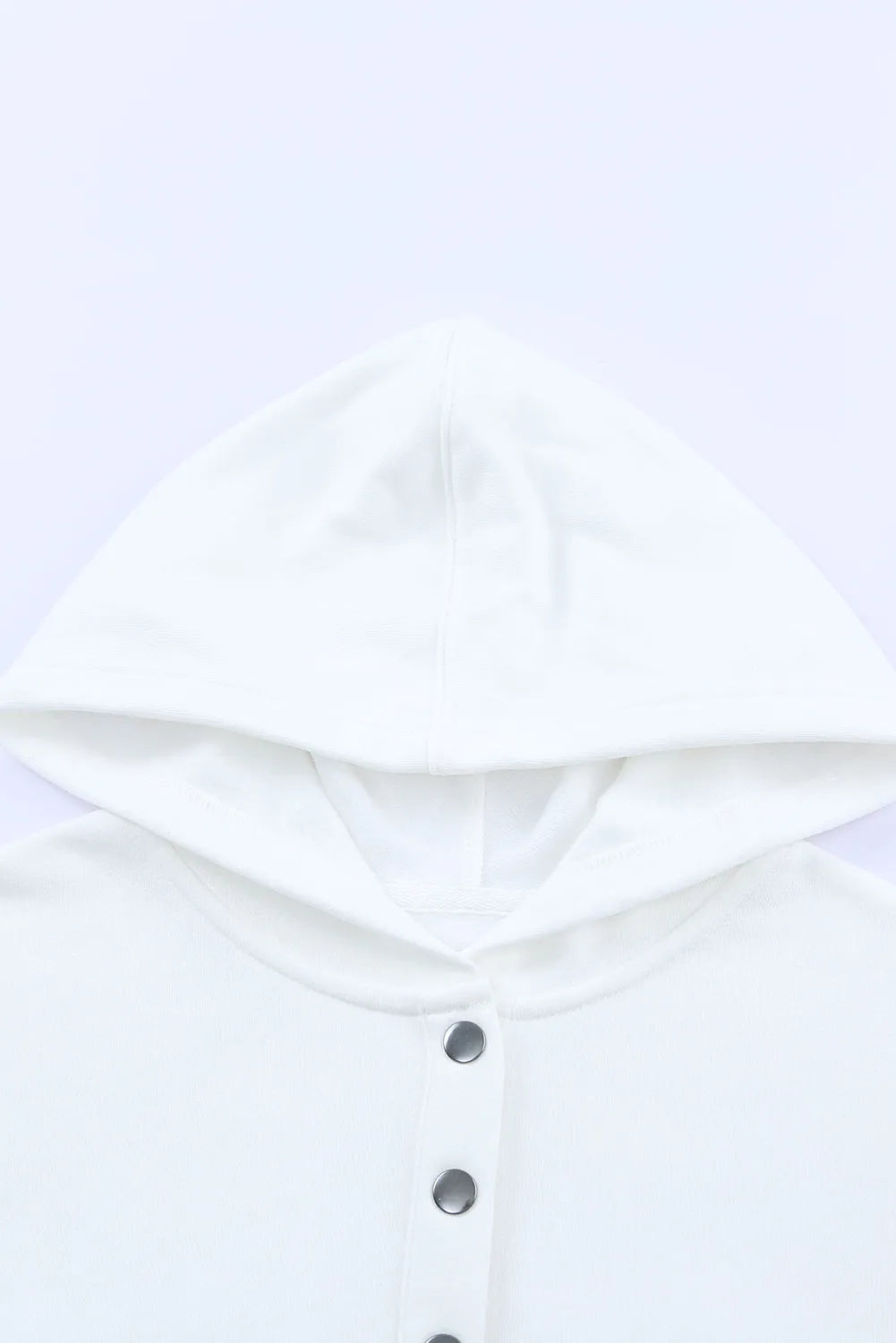 Tops/Sweatshirts & Hoodies White Batwing Sleeve Pocketed Henley Hoodie