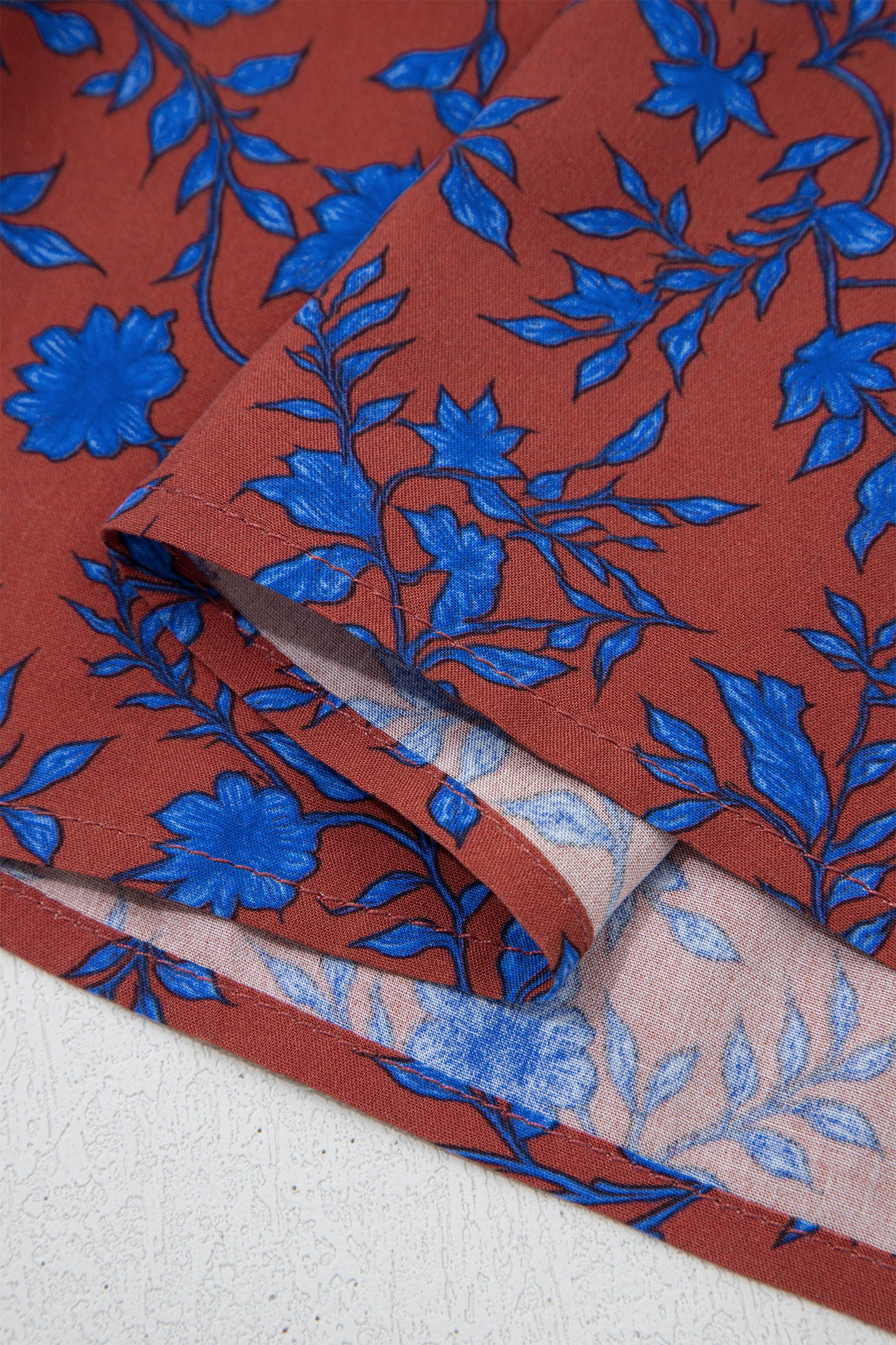 Brown 3/4 Puff Sleeve Tiered Loose Floral Dress