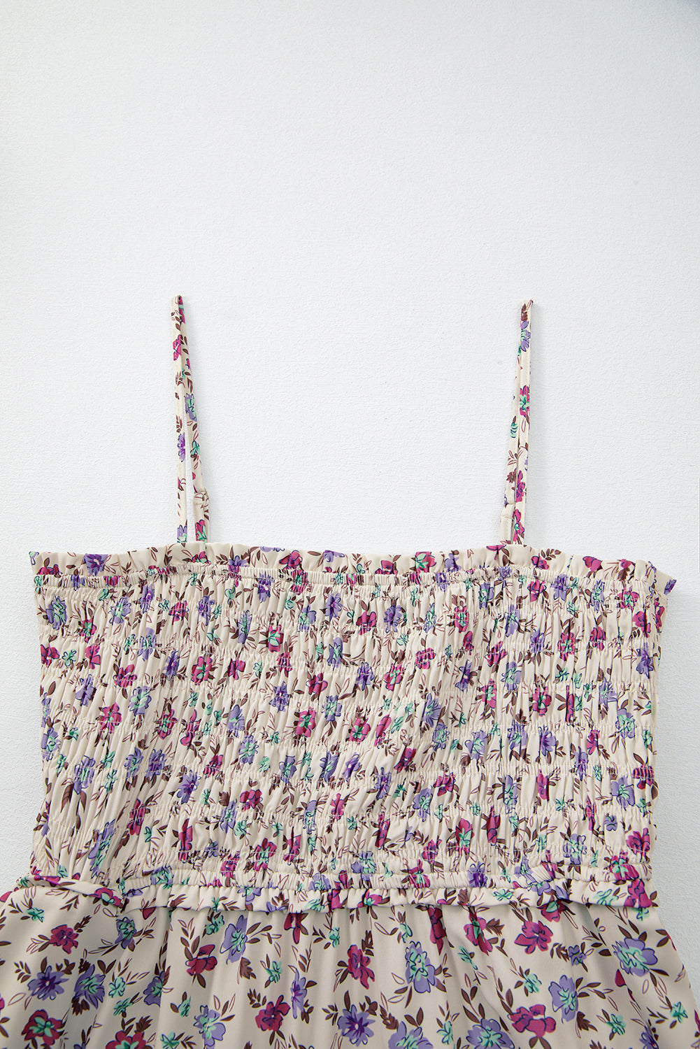 Multicolour Bohemian Ditsy Floral Smocked Fit Flare Sundress