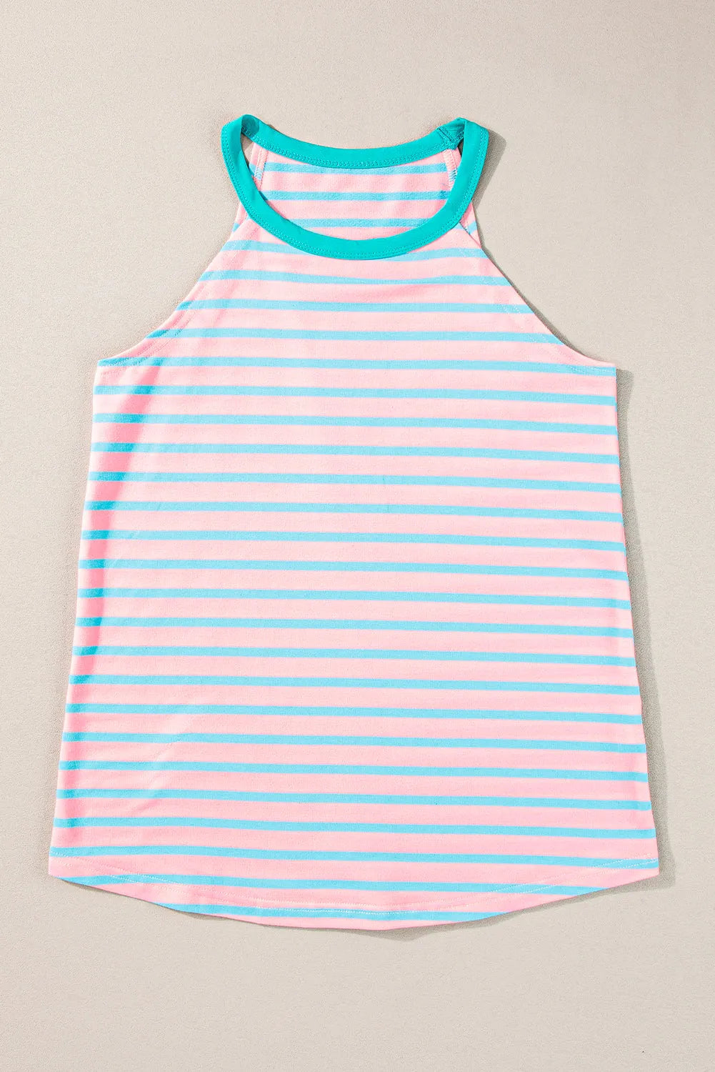 Pink Stripe Round Neck Tank Top - Chic Meadow Boutique 