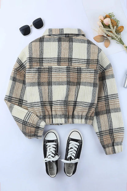 Vintage London Plaid Cropped Jacket - Chic Meadow Boutique 