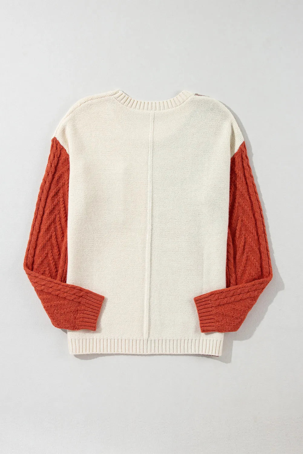 Gold Flame Colorblock Patched Pocket Drop Shoulder Sweater - Chic Meadow Boutique 