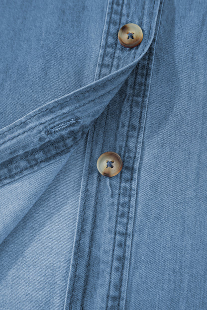 Myosotis Buttoned Down Slim Denim Shirt
