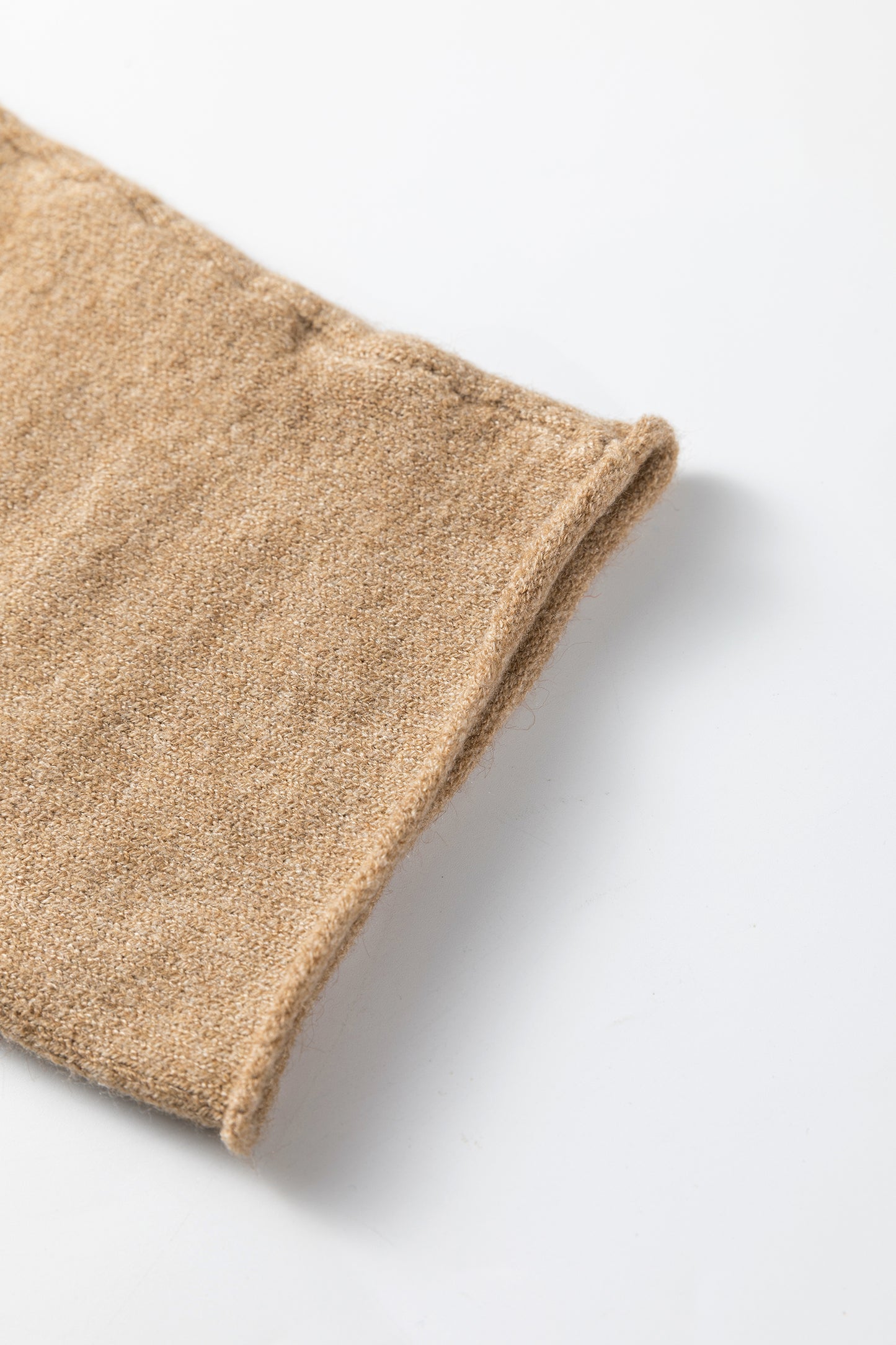 Simply Taupe Contrast Frilled Lace Trim Loose Cardigan Sweater