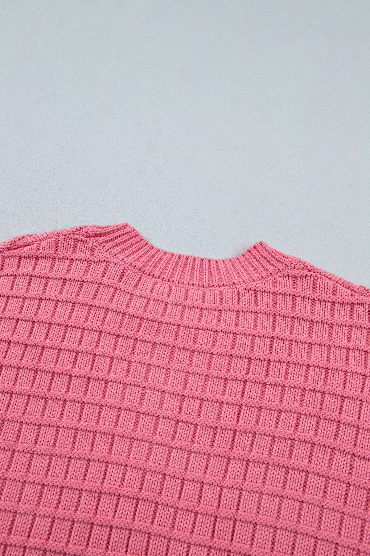 Peach Blossom Drop Shoulder Long Sleeve Knit Regular Fit Sweater