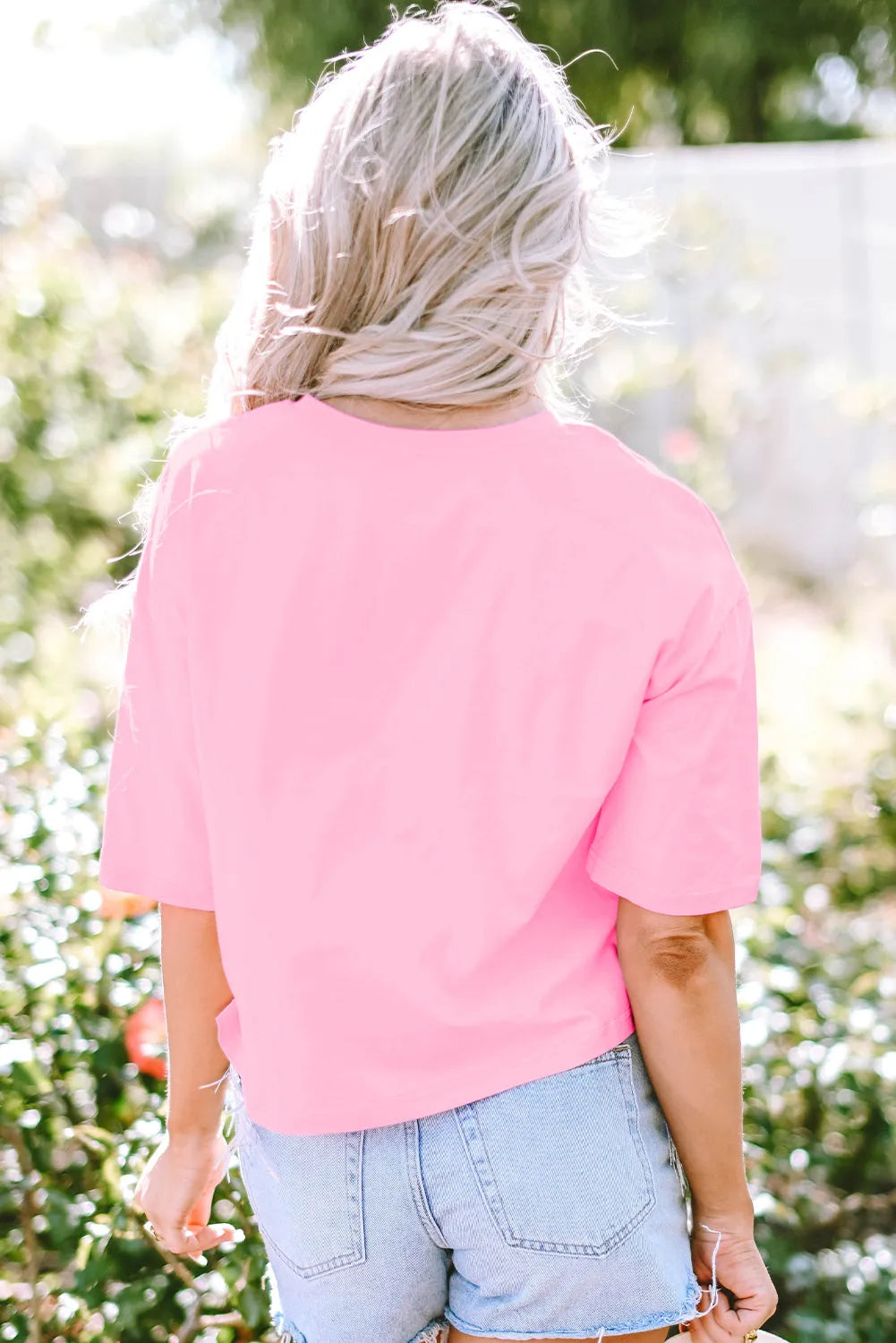 Pink Fringed Sequin Crop T-shirt - Chic Meadow Boutique 