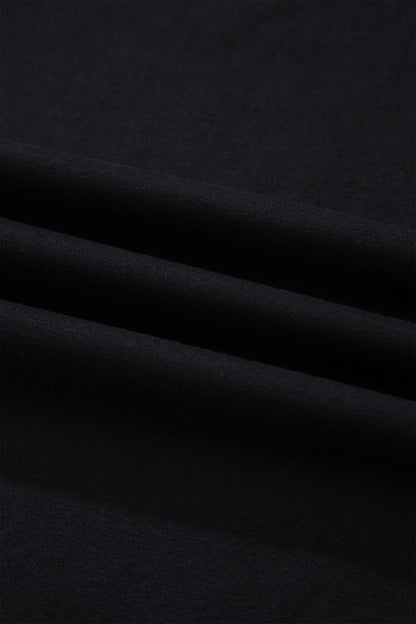 Black Varsity Striped Short Sleeve Crew Neck T Shirt