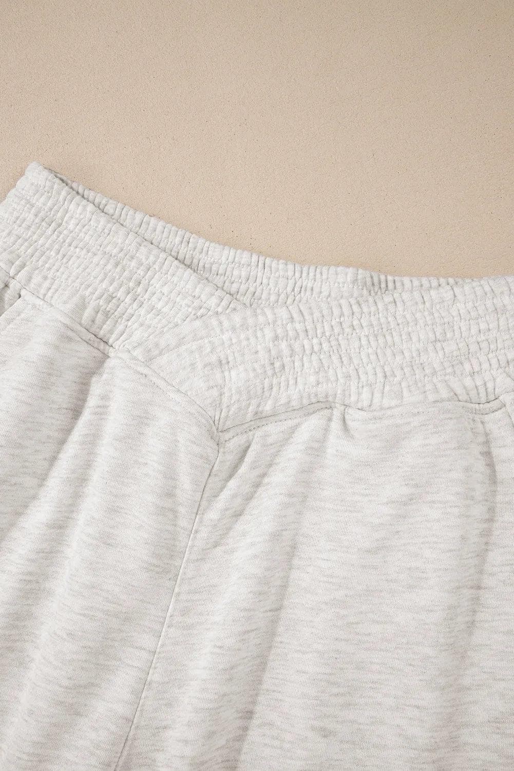 Bottoms/Pants & Culotte Light Grey Cross-Waist Wide Leg Lounge Pants