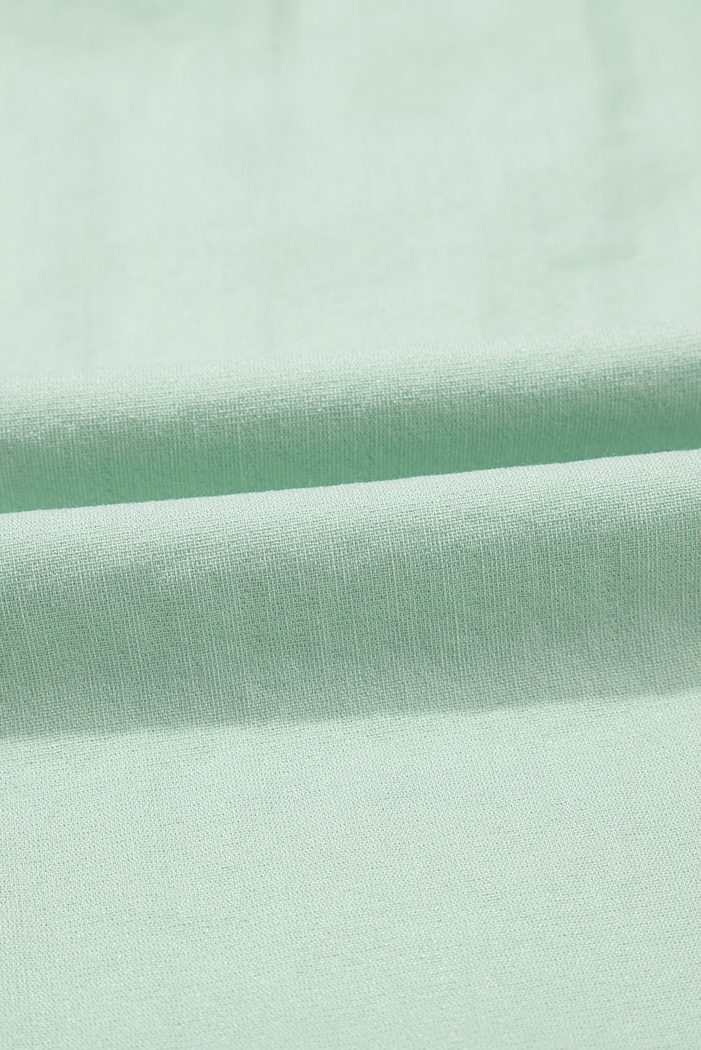 Clearly Aqua Floral Embroidered Puff Sleeve Split Neck Blouse