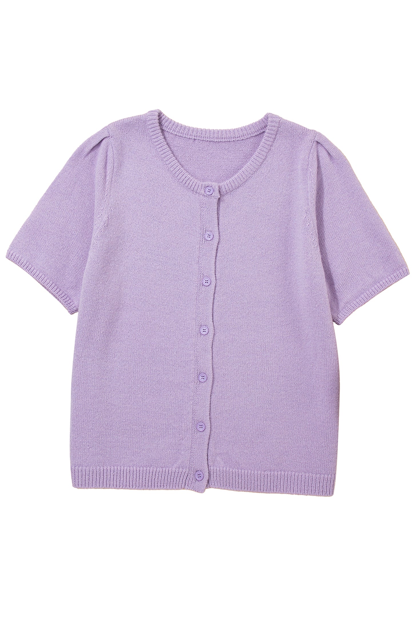 Orchid Petal Short Sleeve Soft Cardigan Sweater T Shirt