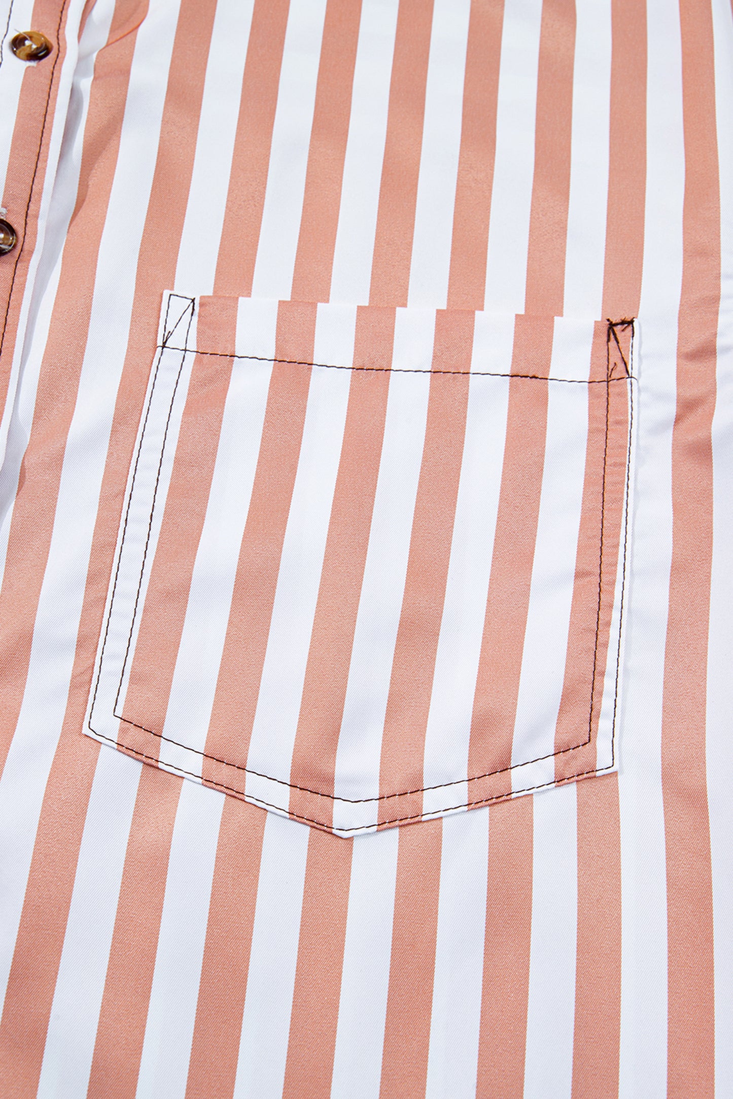 Brown Stripe Western Button Down Long Sleeve Casual Shirt