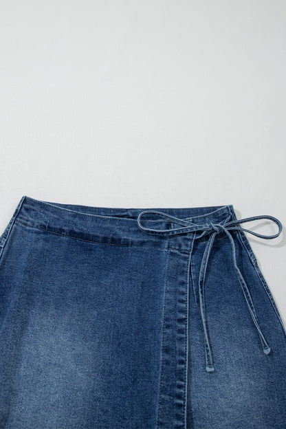 Ashleigh Blue Wrapped Tied Waist Denim Skort