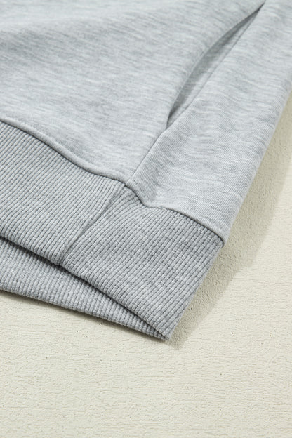 Light Grey Solid Color High Neck Cap Sleeve Loose Top