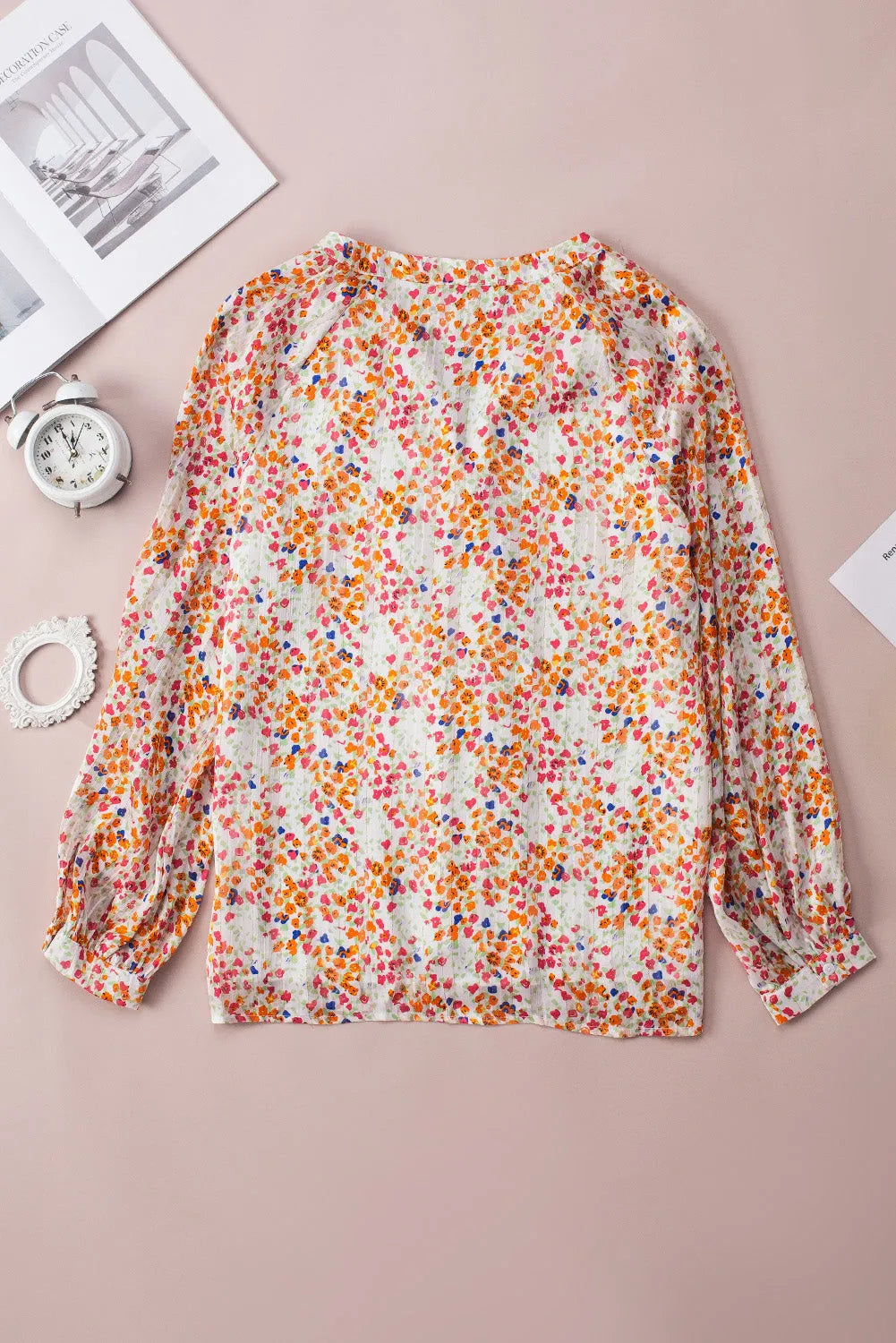 Multicolor Boho Floral Print Button Front Shirt - Chic Meadow Boutique 