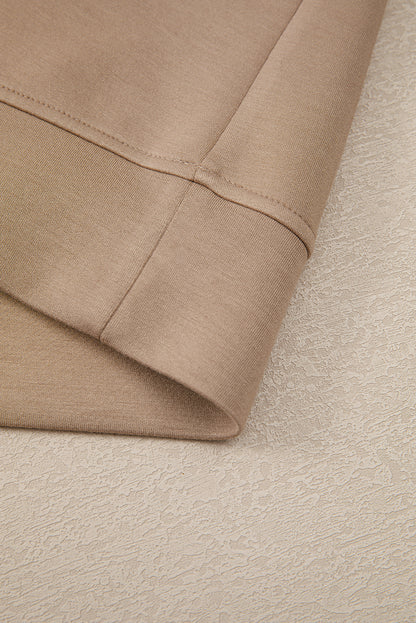 Straw Yellow Ric Rac Color Contrast Ribbed Edge Crewneck T Shirt