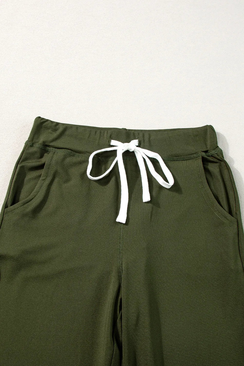 Moss Green Drawstring Waist Pocketed Joggers - Chic Meadow Boutique 