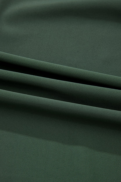 Mist Green Side Tied Waist Square Neck Adjustable Straps A-line One Piece Swim Dress