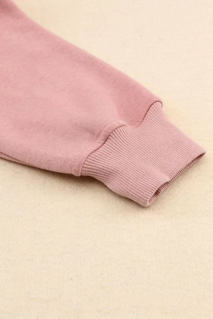 Pink Quarter Zip Kangaroo Pocket Hoodie - Chic Meadow Boutique 