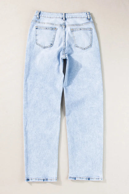 Beau Blue Acid Wash Straight Jeans - Chic Meadow Boutique 