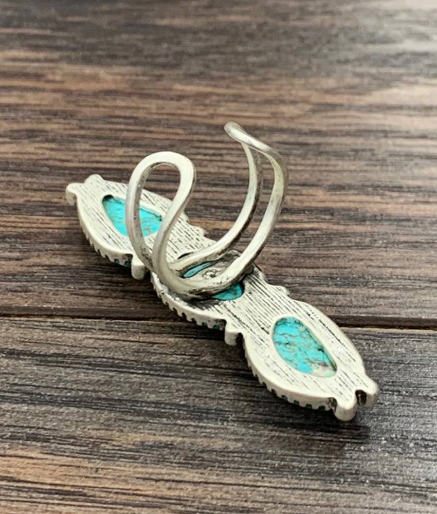 750395, Turquoise Adjustable Ring