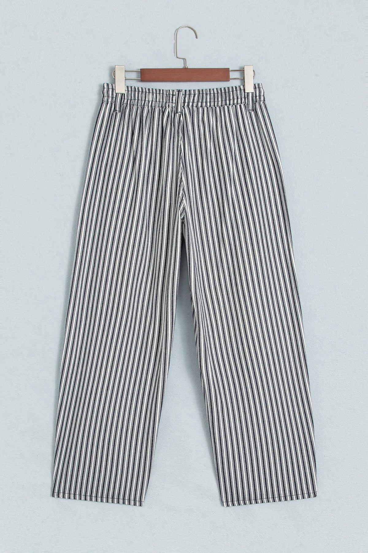 Black Stripe Drawstring Casual Loose Pants