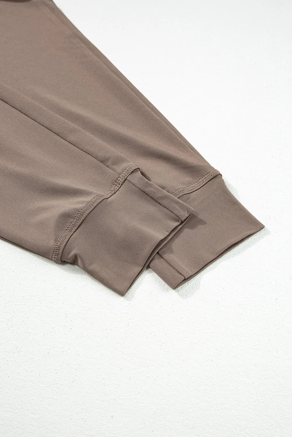 Dark Brown Drawstring Waist Pocketed Joggers - Chic Meadow Boutique 