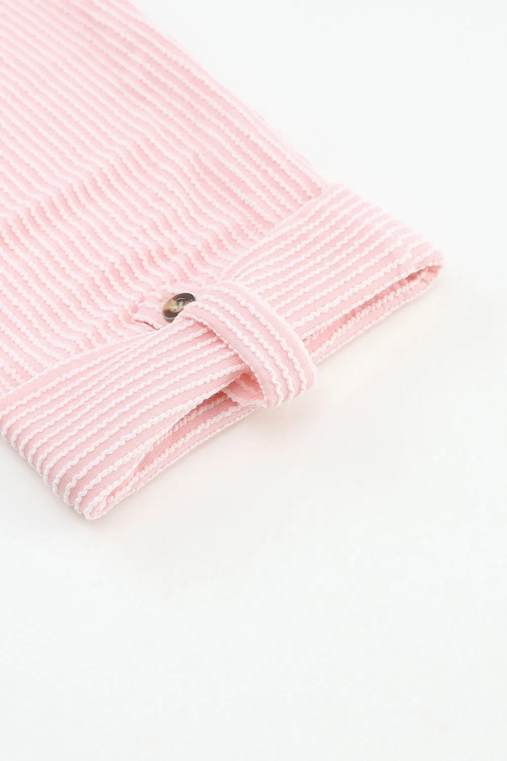 Pink Roll Tab Sleeve Ribbed Cording Shacket - Chic Meadow Boutique 